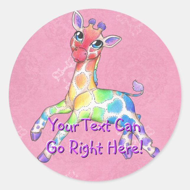 Rainbow Giraffe Stickers (Front)