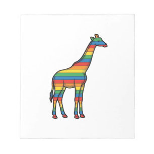 Rainbow Giraffe Vintage Engraving Vector Design_1 Notepad