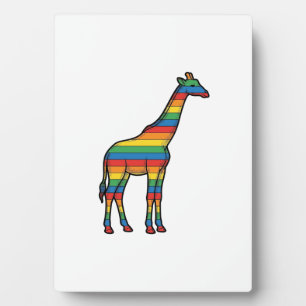 Rainbow Giraffe Vintage Engraving Vector Design_1 Plaque