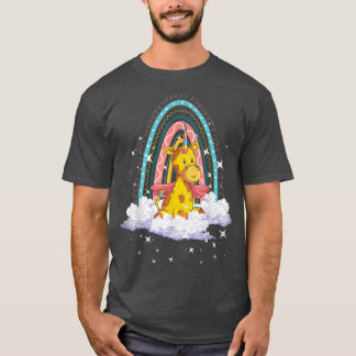 Rainbow Girafficorn Africa Animal Fantasy Giraffe  T-Shirt