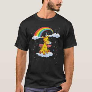 Rainbow Girafficorn Fantasy Africa Animal Giraffe T-Shirt