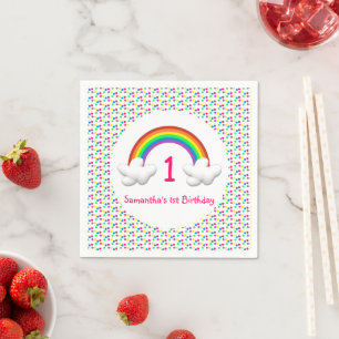 Rainbow Girl Any Age Birthday Napkin