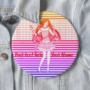 Rainbow girlfriend 6 cm round badge