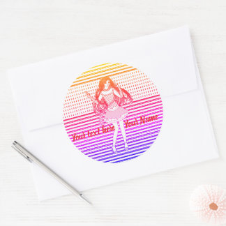 Rainbow girlfriend classic round sticker