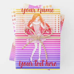 Rainbow girlfriend wrapping paper sheet