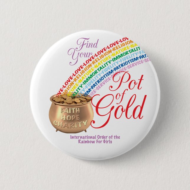 Rainbow Girls Button (Front)