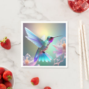Rainbow Glass Hummingbird,  Napkin