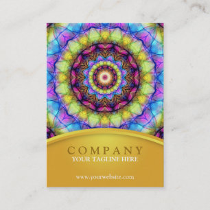 Rainbow Glass Mandala - chubby Business Card