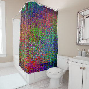 Rainbow Glass Tiles Shower Curtain