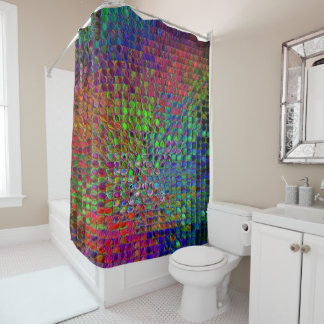 Rainbow Glass Tiles Shower Curtain