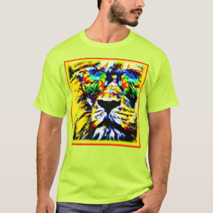 Rainbow Glasses Lion Painting. Buy Now T-Shirt