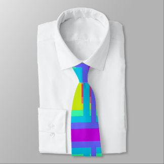 rainbow glitch pattern tie