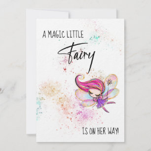 *~* Rainbow Glitter Baby Fairy Shower Invitation