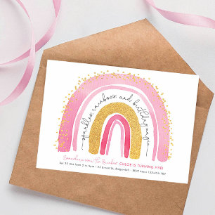 Rainbow Glitter Birthday, Kids Over the Rainbow  Invitation