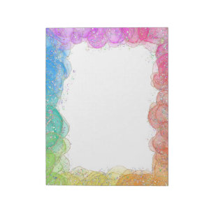 Rainbow & Glitter Border Notepad