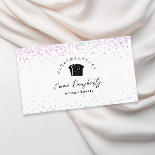 Rainbow Glitter Bread Logo Bakery Business Card