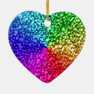 RAINBOW GLITTER CERAMIC ORNAMENT