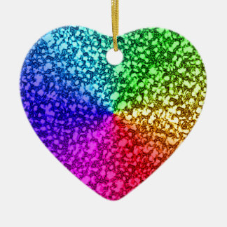 RAINBOW GLITTER CERAMIC ORNAMENT