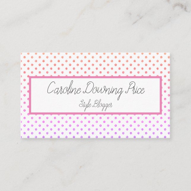 "Rainbow Glitter Dot" Business Card (Front)