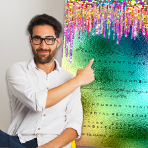 Rainbow Glitter Drip Bridal 16th Unicorn Mermaid Invitation