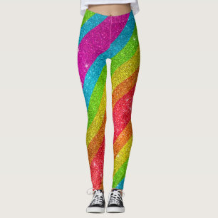 Rainbow Glitter Gay Pride Flag LGBTQ Sparkles Leggings