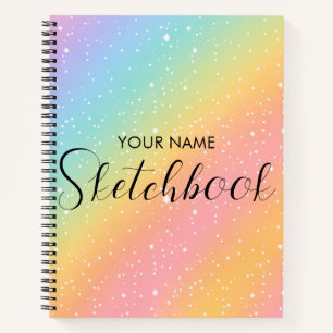  Rainbow Glitter Gradient Kids Sketchbook  Notebook