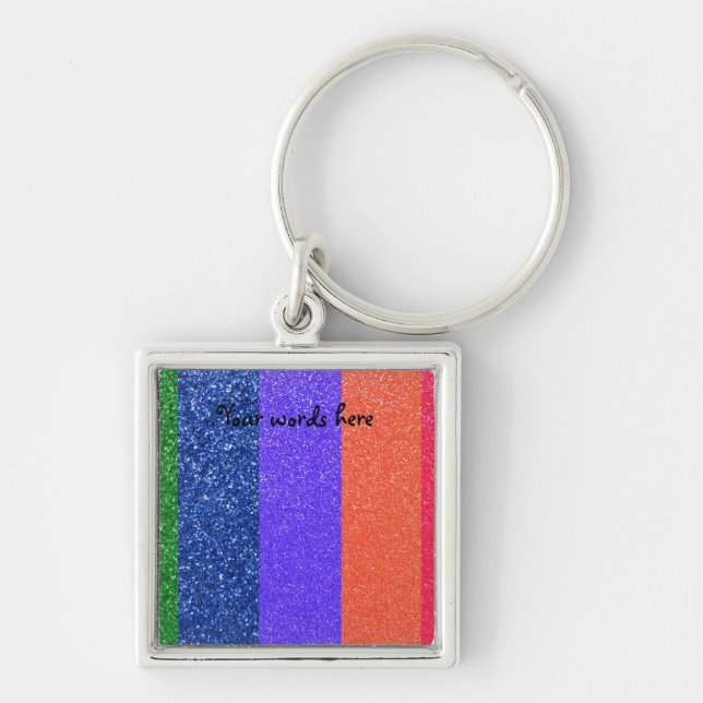 Rainbow glitter key ring (Front)