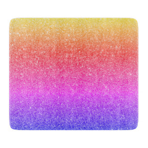 Rainbow Glitter Kitchen Cutting Board