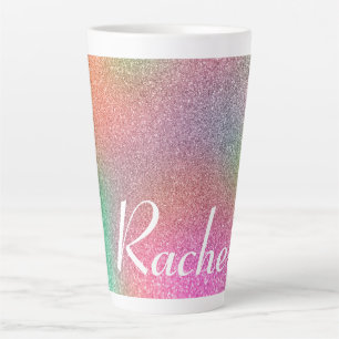 Rainbow Glitter Latte Mug