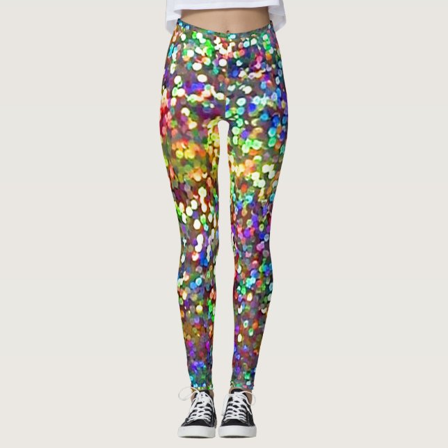 Rainbow Glitter Leggings (Front)