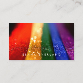 Rainbow Glitter Macro Business Profile Card