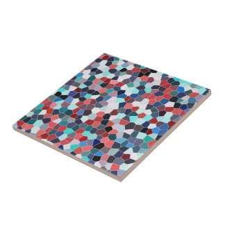 Rainbow Glitter Mosaic No. 02 Ceramic Tile