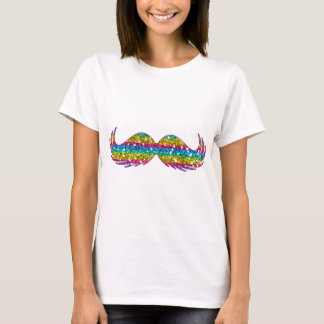 Rainbow Glitter Moustache T-Shirt