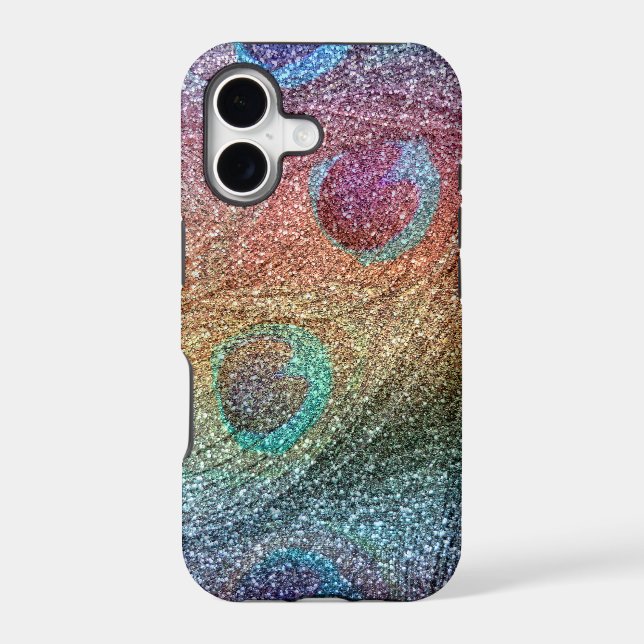 Rainbow glitter peacock feathers (Back)