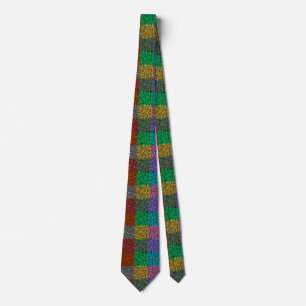 Rainbow Glitter Plaid Tie