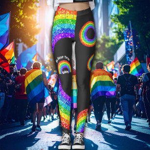 Rainbow Glitter Pride LGBT be your true colours Leggings