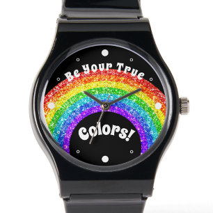 Rainbow Glitter Pride LGBT be your true colours Watch
