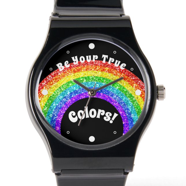 Rainbow Glitter Pride LGBT be your true colours Watch (Creator Uploaded)