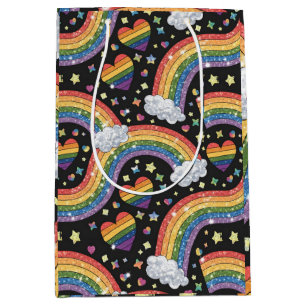 Rainbow Glitter Pride Sparkling LGBTQ+ Medium Gift Bag