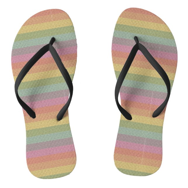 Rainbow Glitter Print Metallic Wedding bride groom Thongs (Footbed)