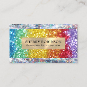 Rainbow Glitter   Shimmer Shine Business Card