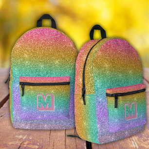 Rainbow glitter sparkle modern girl backpack