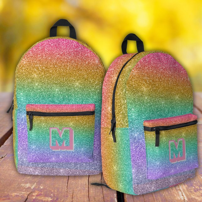 Rainbow glitter sparkle modern girl backpack (Creator Uploaded)