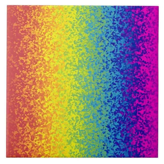Rainbow Glitter Sparkle Royal Artistic Lustre Art Ceramic Tile (Front)
