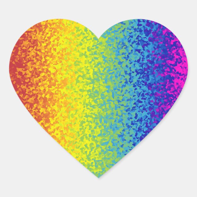 Rainbow Glitter Sparkle Royal Artistic Lustre Art Heart Sticker (Front)