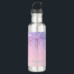 Rainbow glitter sparkle script modern girly script 710 ml water bottle<br><div class="desc">Rainbow glitter sparkle script modern girly personalised design, </div>