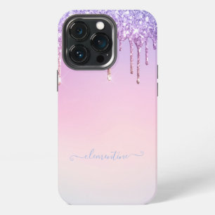 Rainbow glitter sparkle script modern girly script iPhone 13 pro case