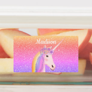 Rainbow Glitter Unicorn Personalised Waterproof