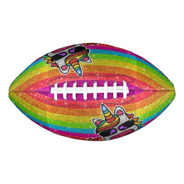 Rainbow Glitter Unicorn Sparkly LGBT+ Sparkles  Football (Front)