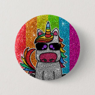 Rainbow Glitter Unicorn Sparkly LGBTQ Sparkles     6 Cm Round Badge